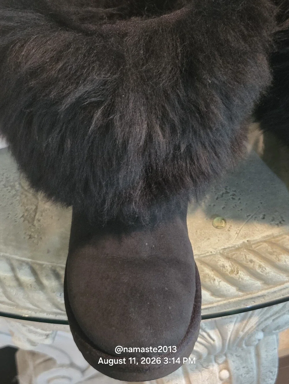 Ugg Sheepskin Cuff Boot Mongolian Fur Cuff Boot Designer Suede Shearling #806